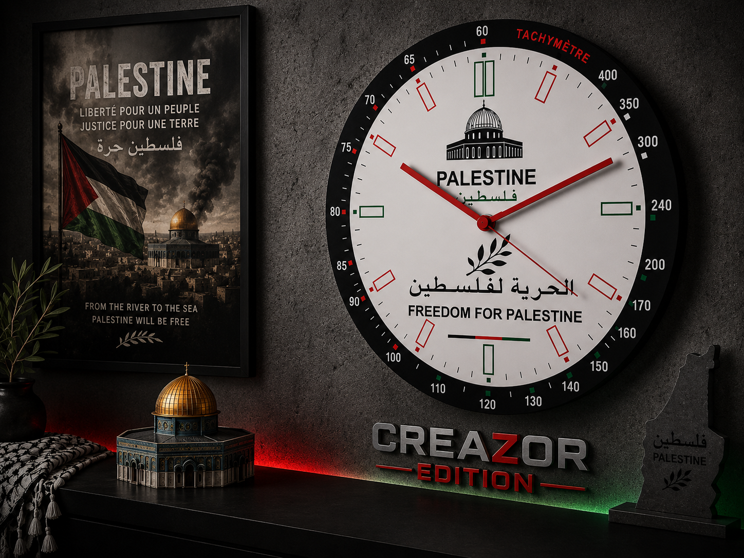 Horloge Murale Interchangeable – Édition Palestine