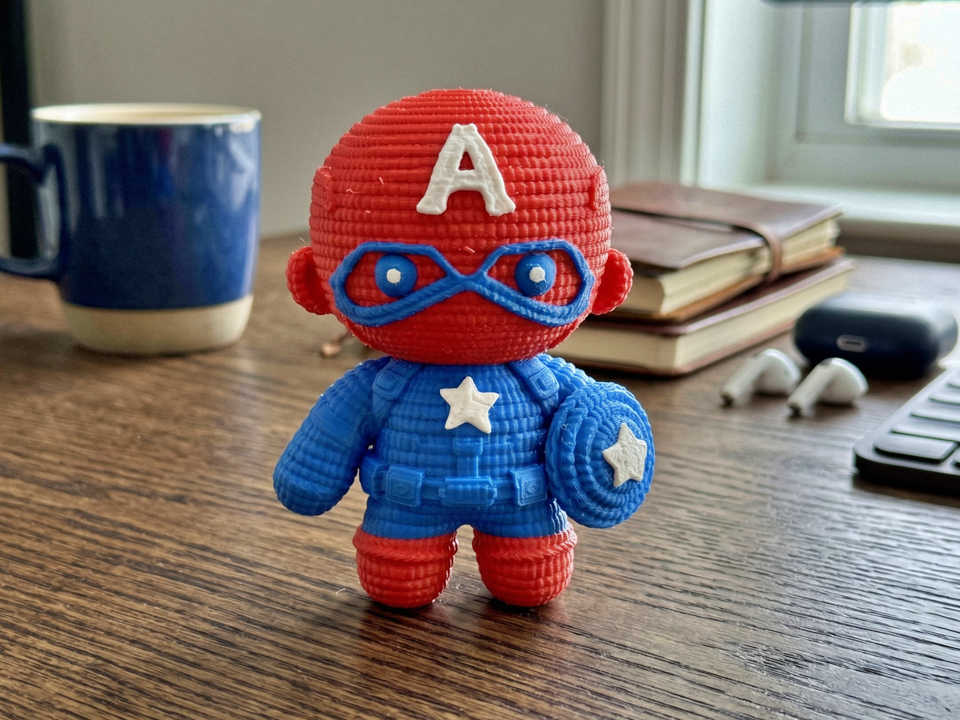 Cute Knitted Captain America Hero Toy