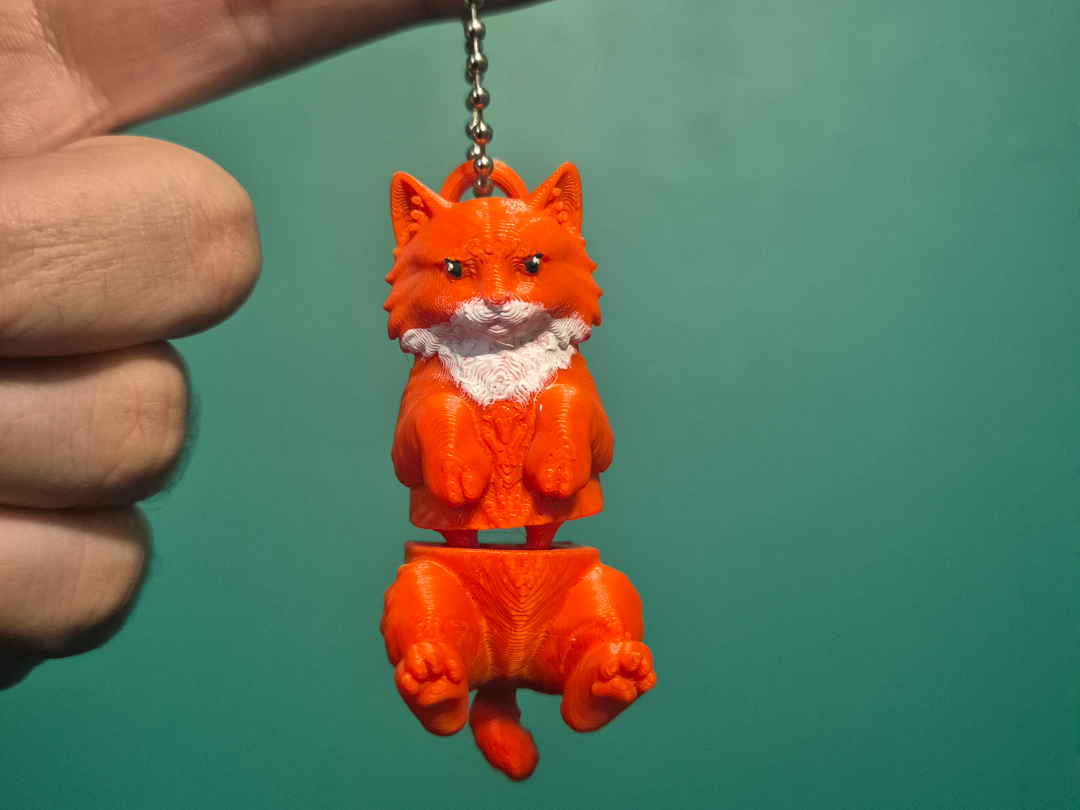 Articulated Siberian Cat Keychain