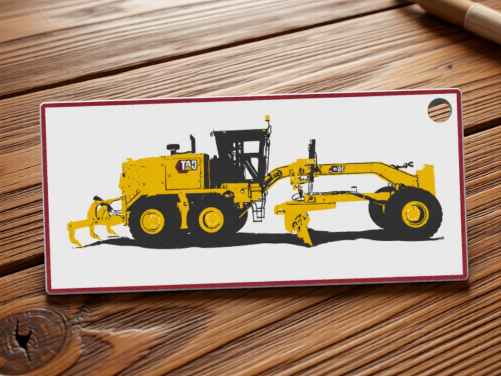 cat road grader keychain