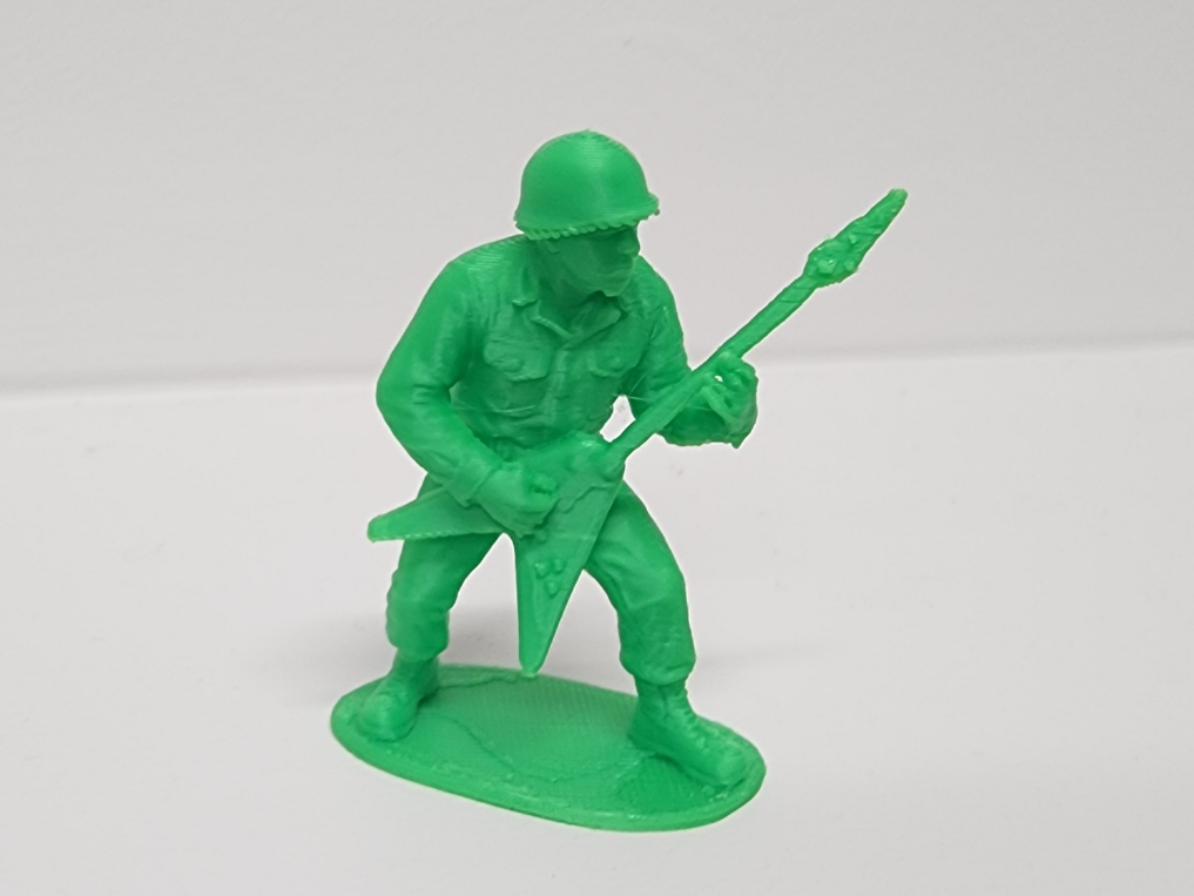 Green Army Solider Gibson Flying V Guitar Figurine