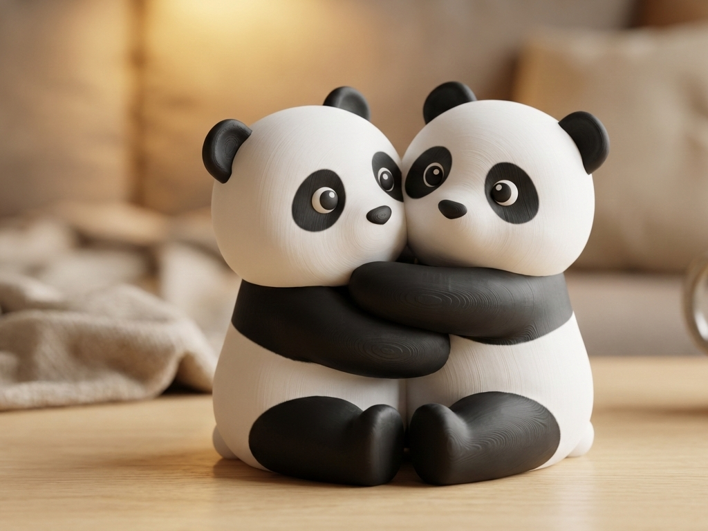 Panda Love – Hugging Panda Couple