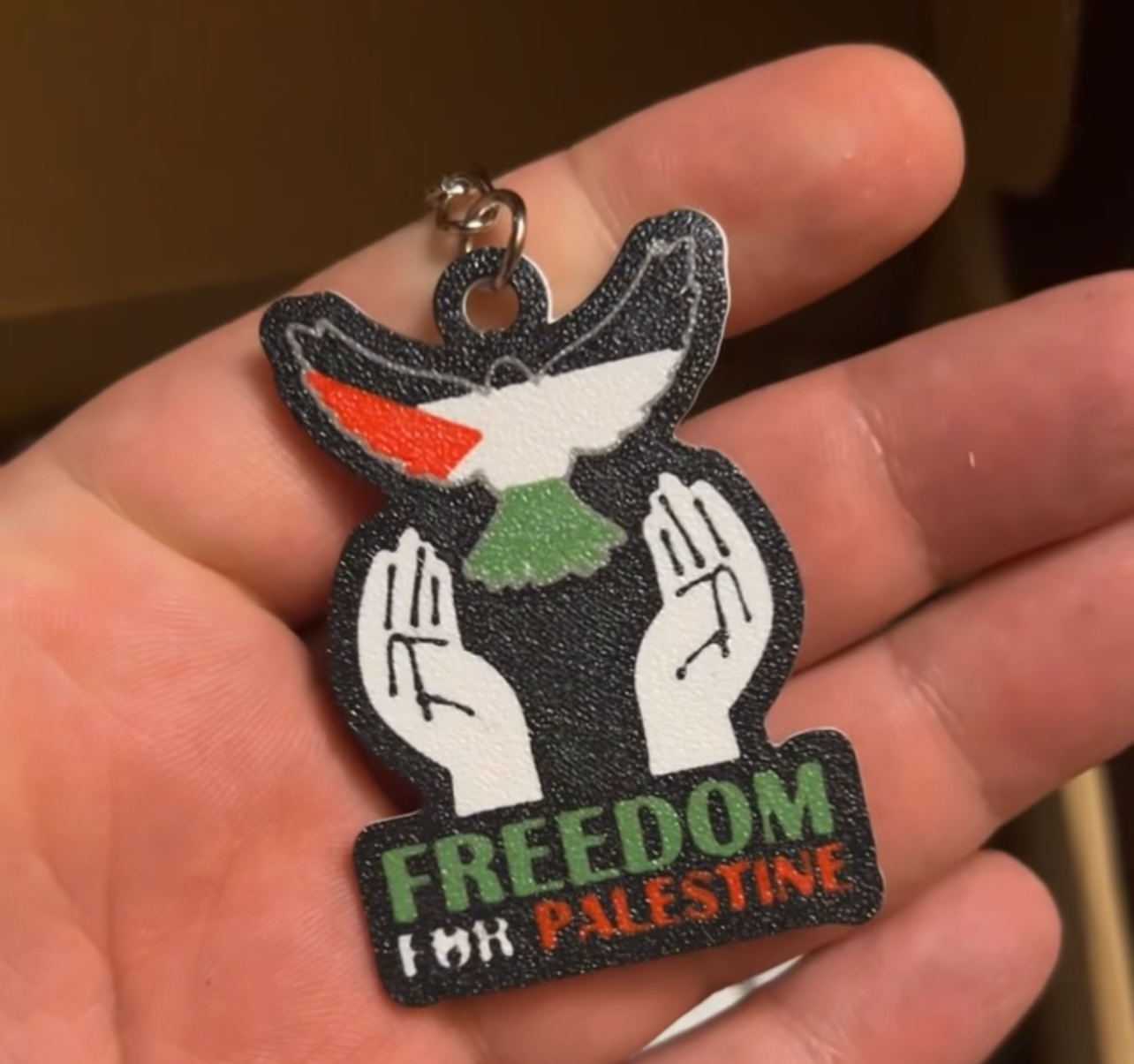 Freedom for Palestine Keychain & Pin design