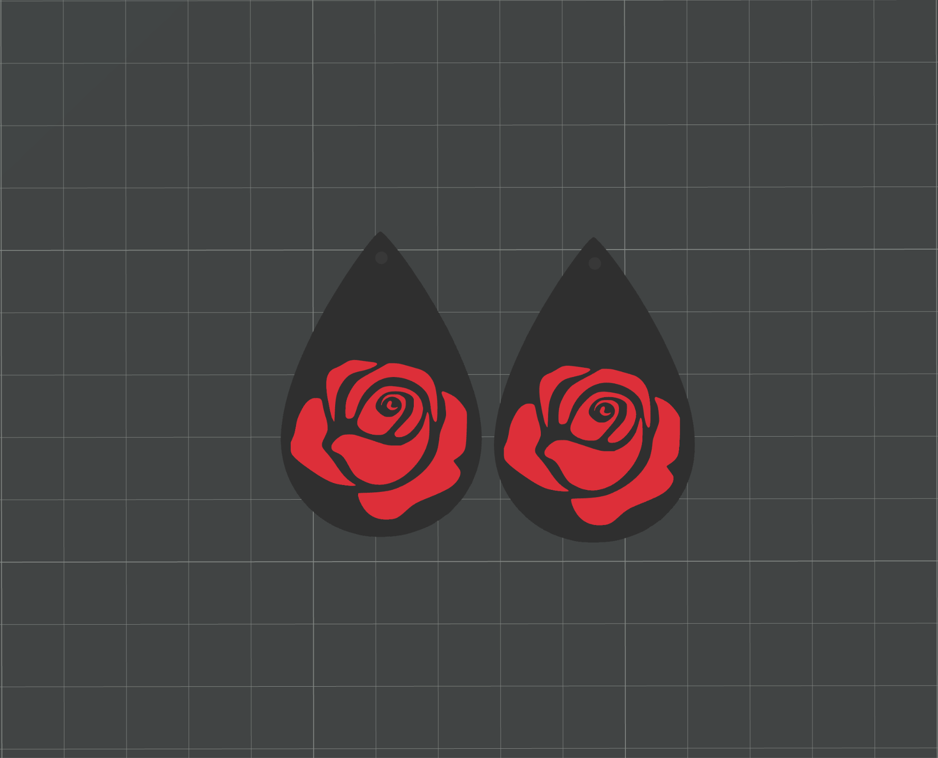 Earrings Rose Droplet Multicolor