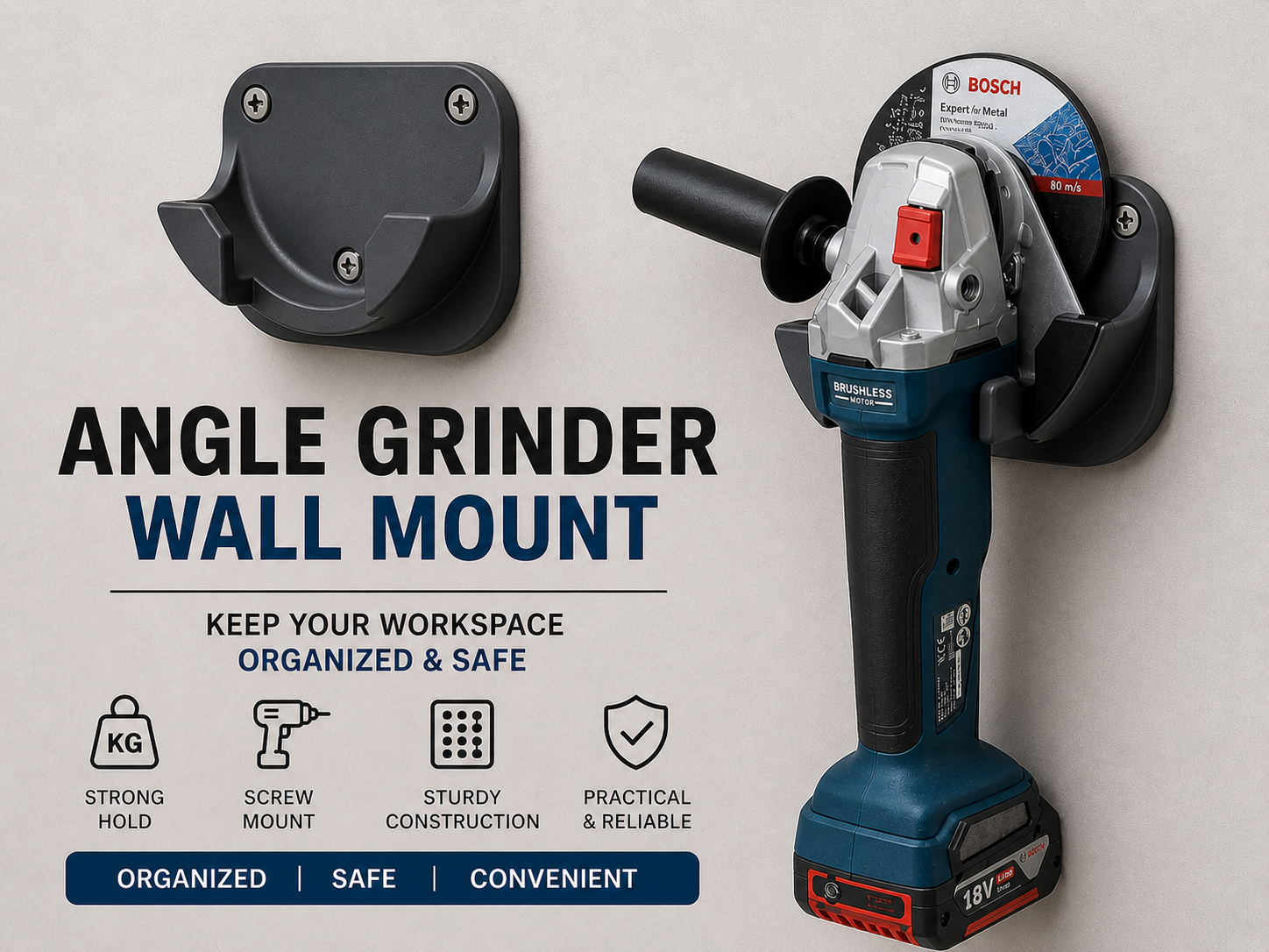 Angle grinder holder - Wall Mount