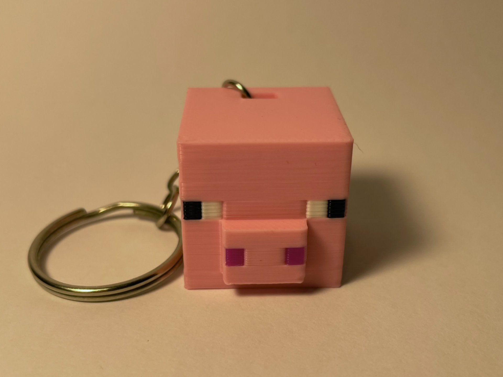 Minecraft Pig Keychain