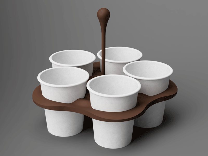 Reusable takeaway coffee cup tray