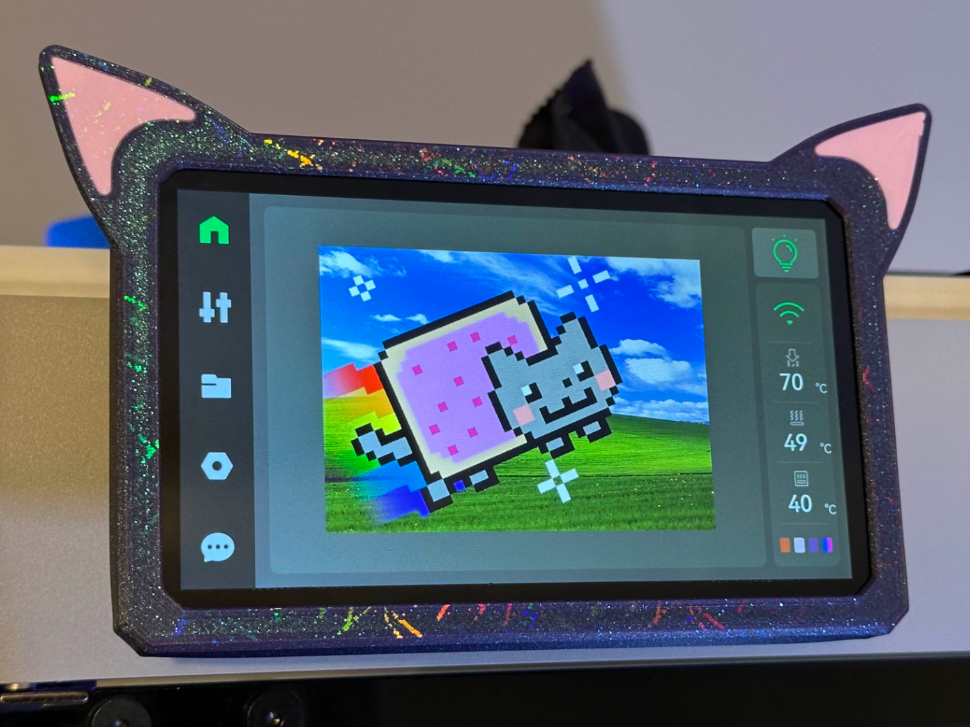 X1C Screen frame protector with cat ears!