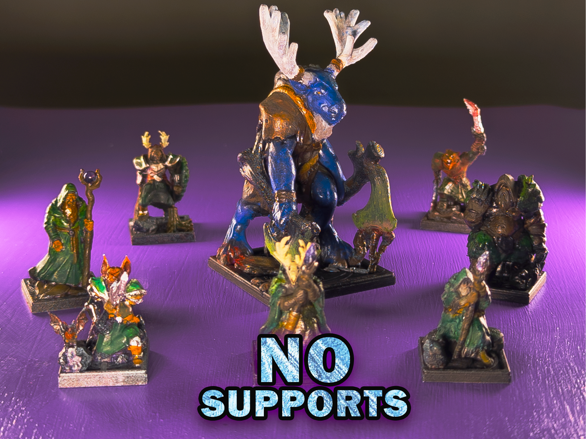 Supportless Druid Pack — 8  Plug & Play Miniatures