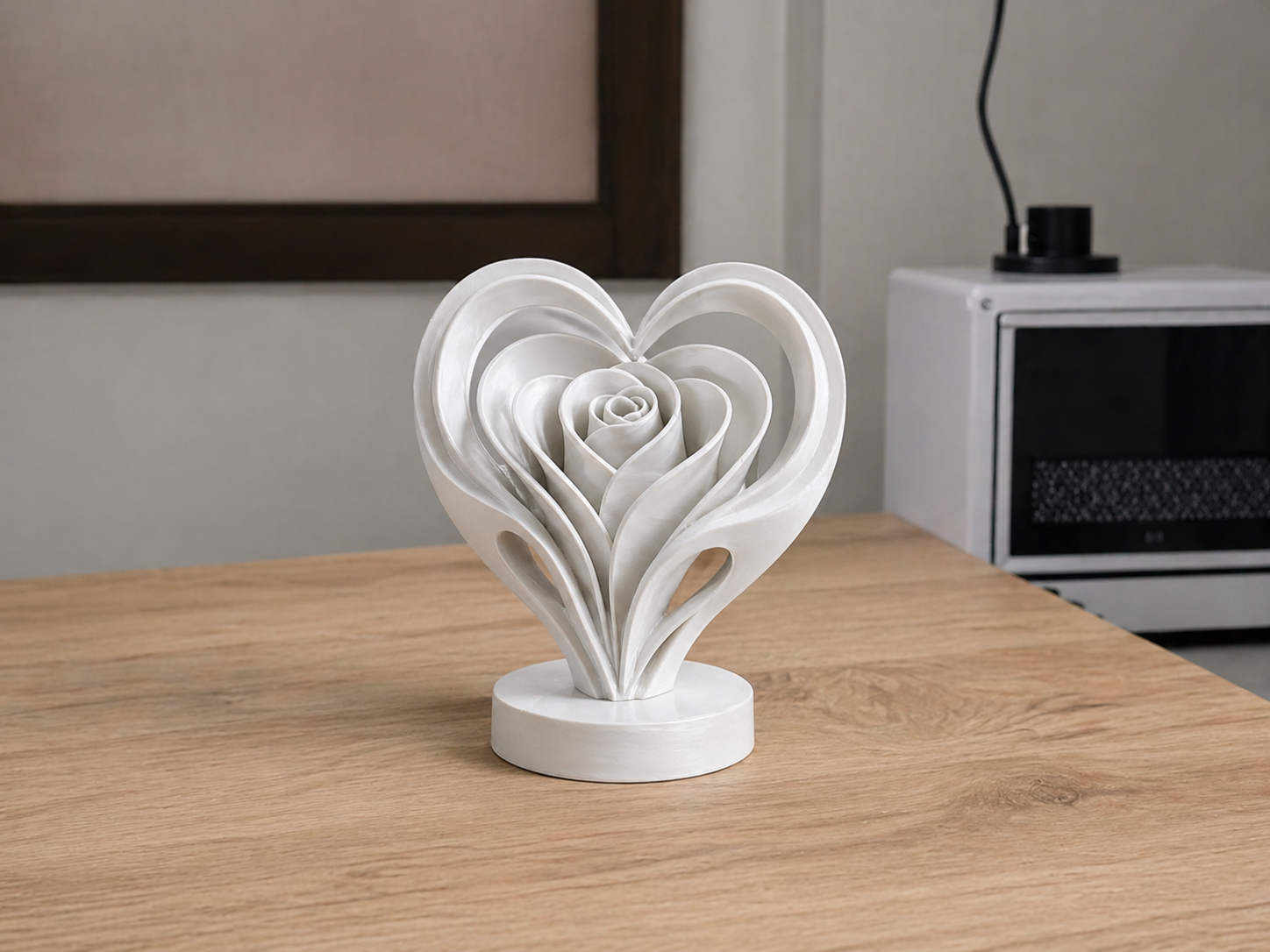 Abstract Rose Heart Sculpture | Mothersday