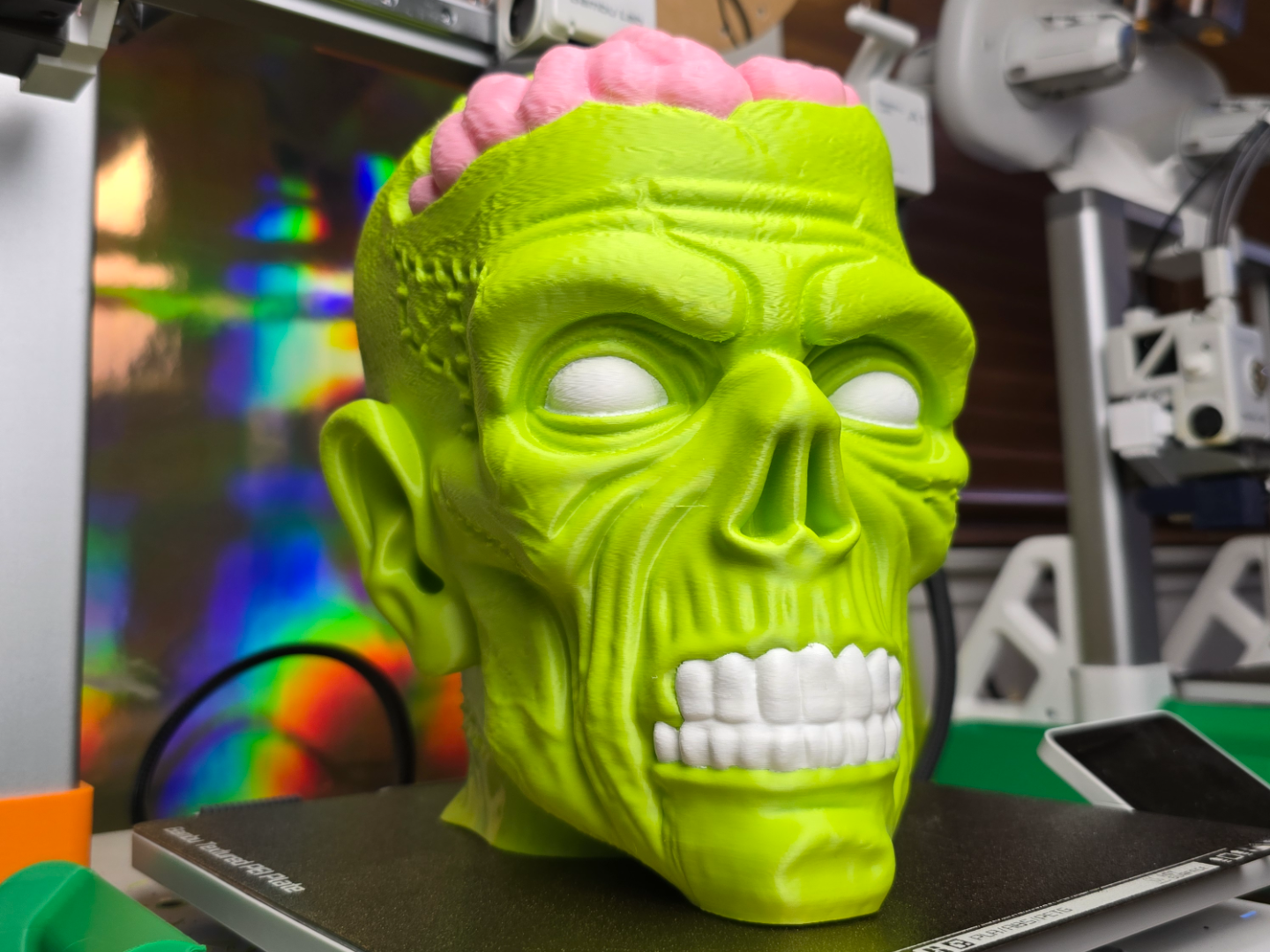 Zombie Head With Brains Halloween Prop Dead Scary