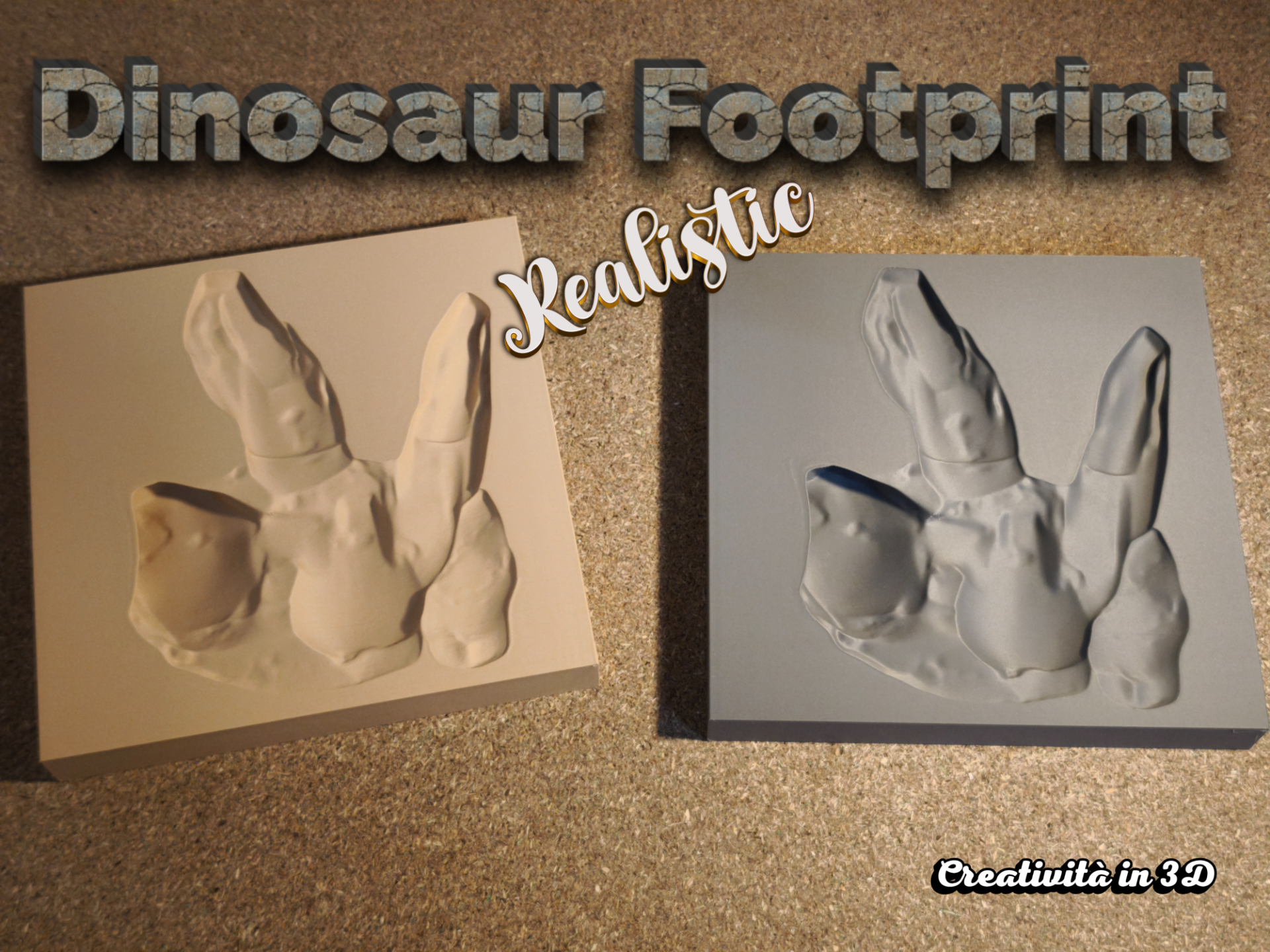 Realistic Dinosaur Footprint