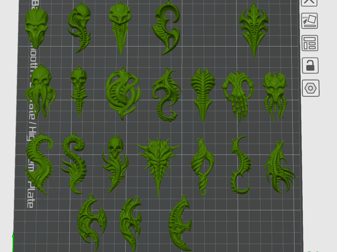 Biomech/Alien Style/Tribal Anhänger – 22er Set