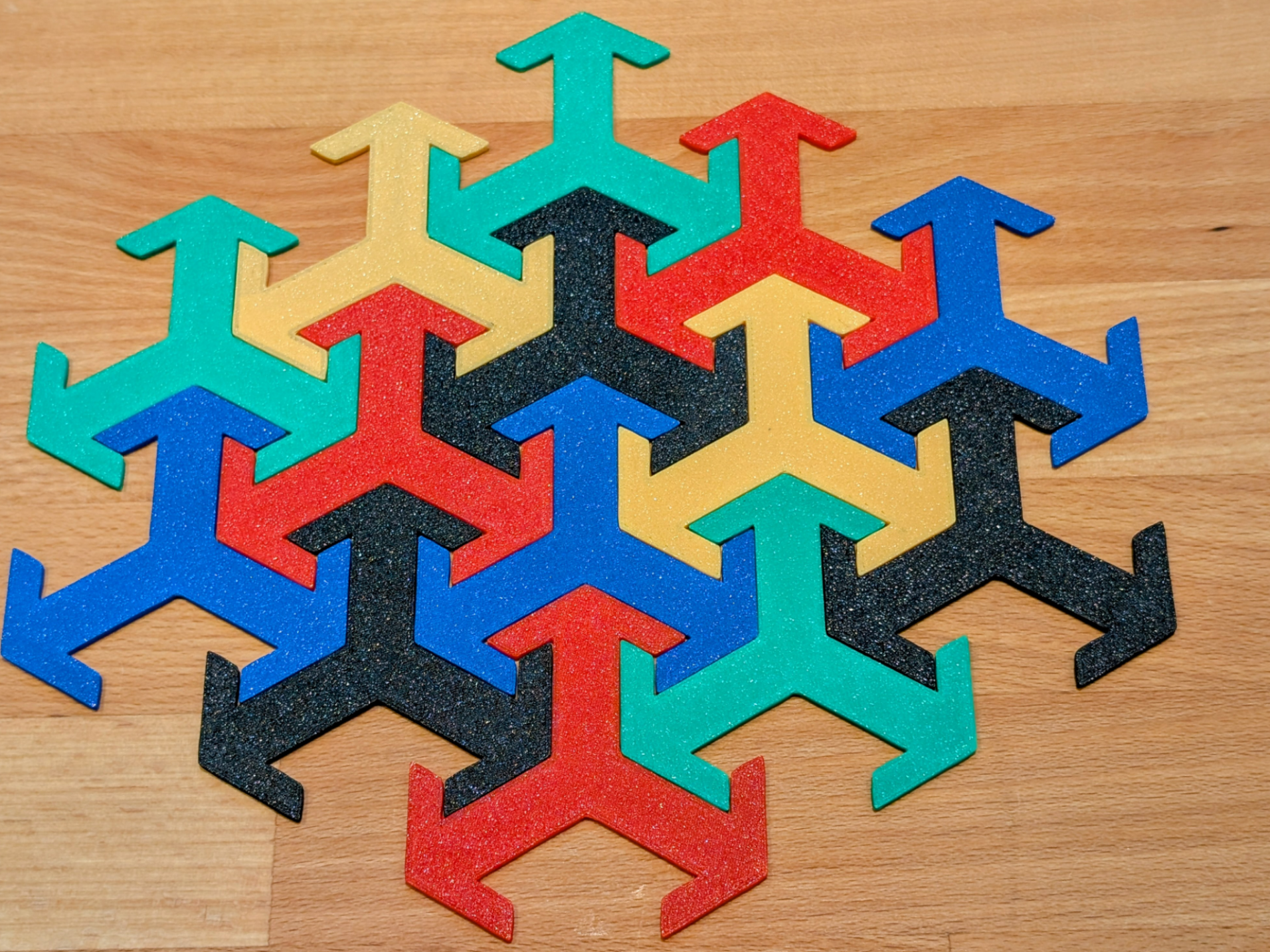 Tessellating Three-Pronged Arrow Tile