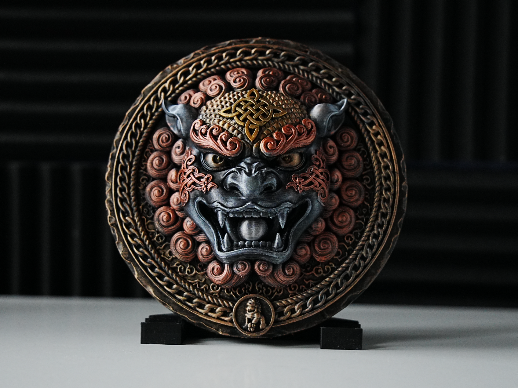 Chinese Foo Dog Lion Relief Wall Art Decor