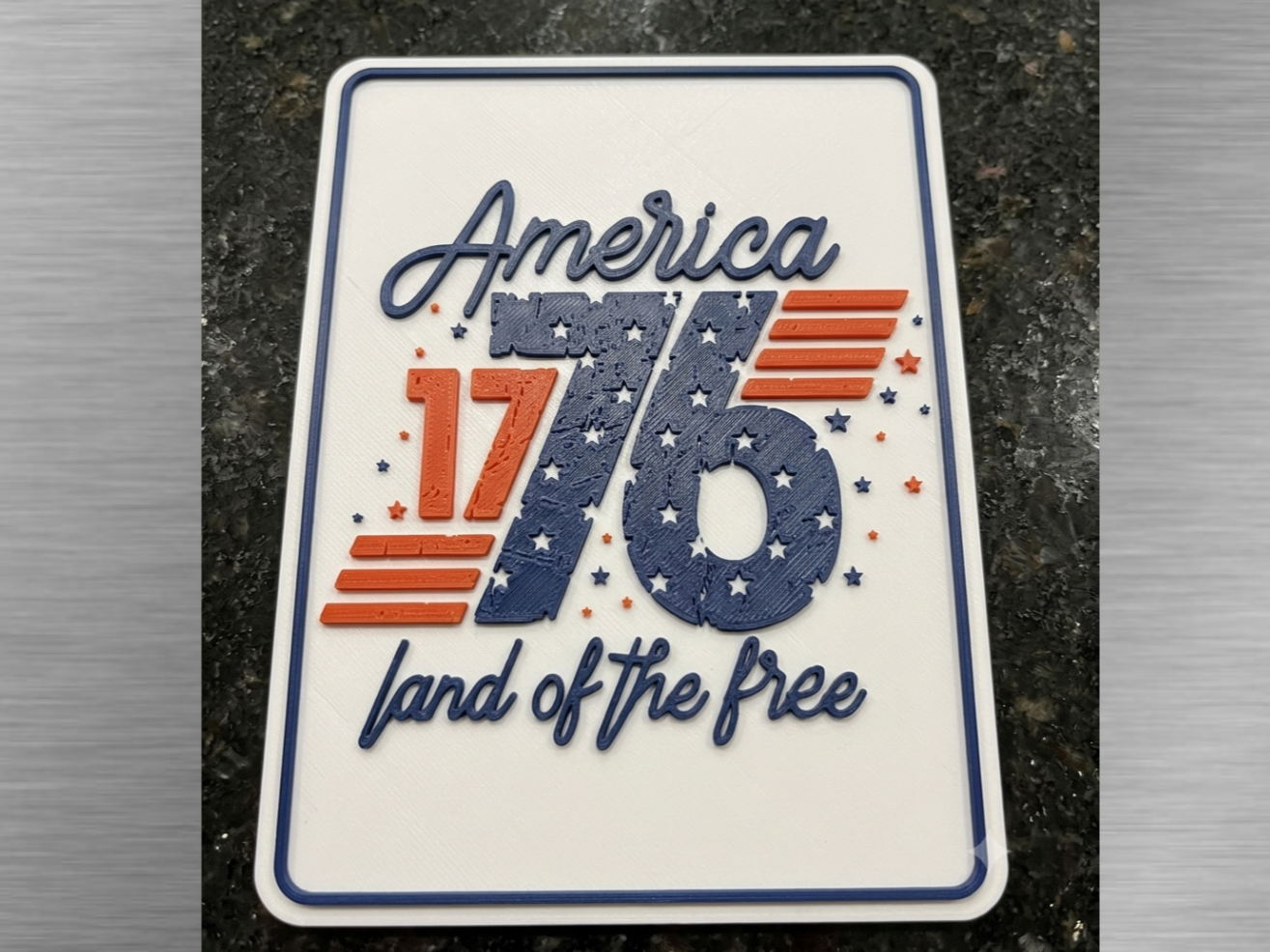Patriotic Plaque- America 1776-Home of the free