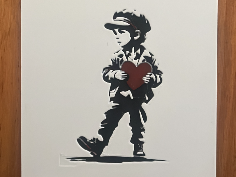 Protegiendo el amor Hueforge - Bansky Style
