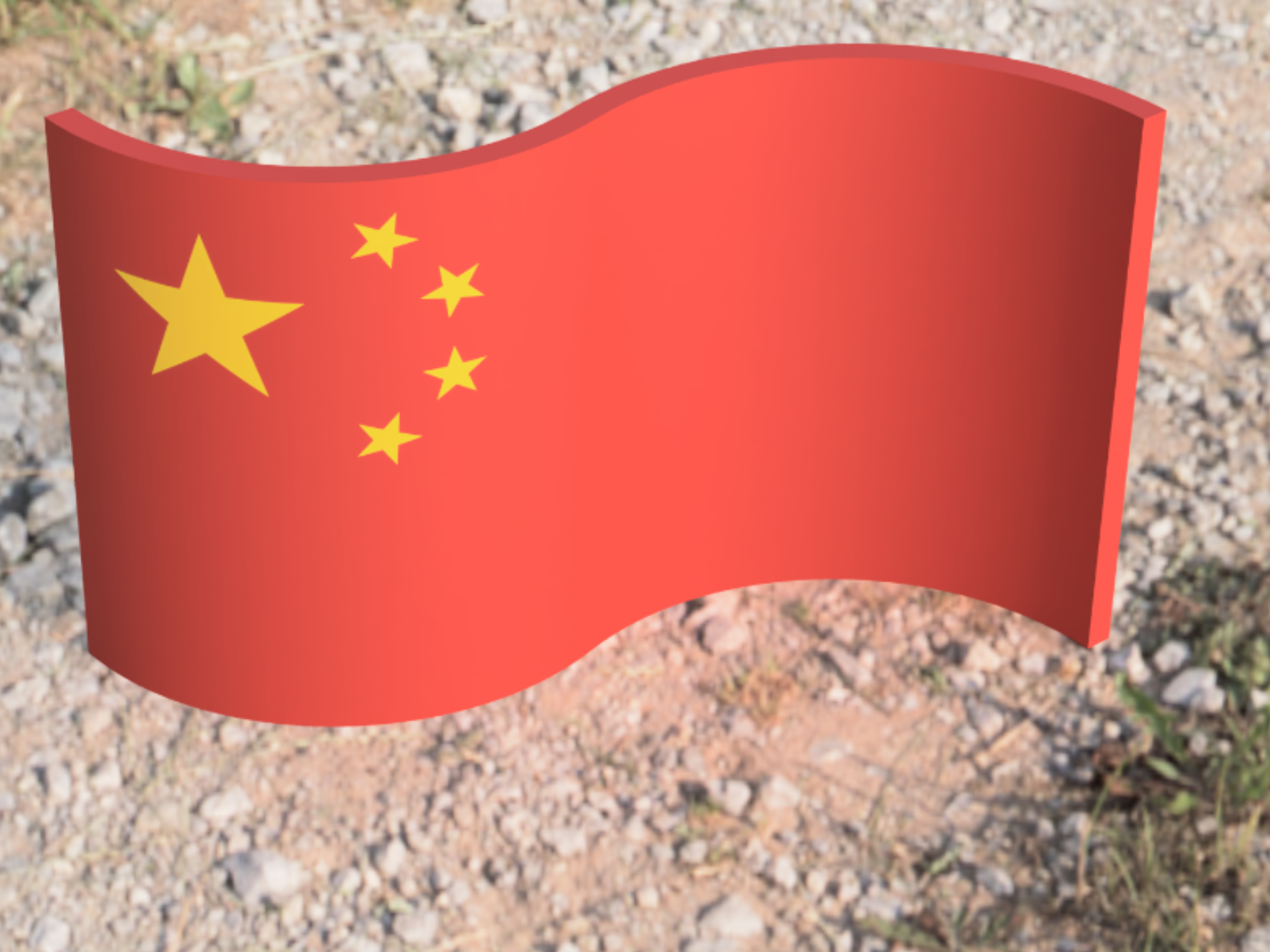 China Flag Waved - Waving