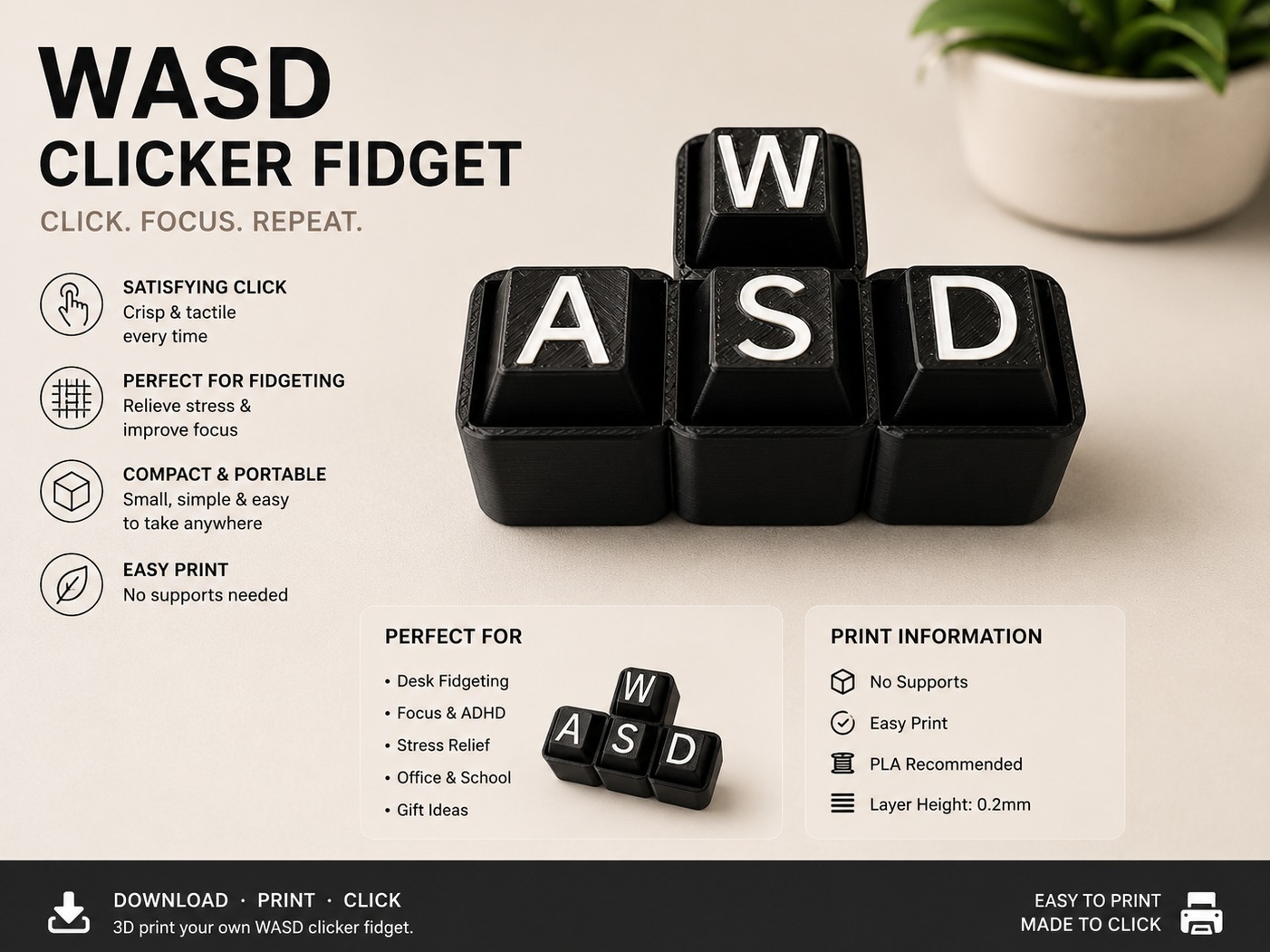 W A S D Clicker