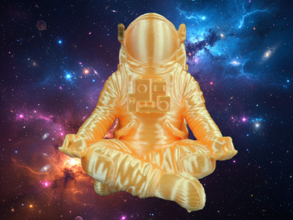 瞑想する宇宙飛行士