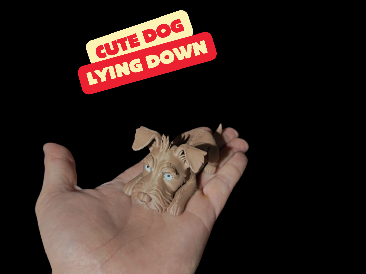 CUTE DOG SCULPTURE - LYING DOWN