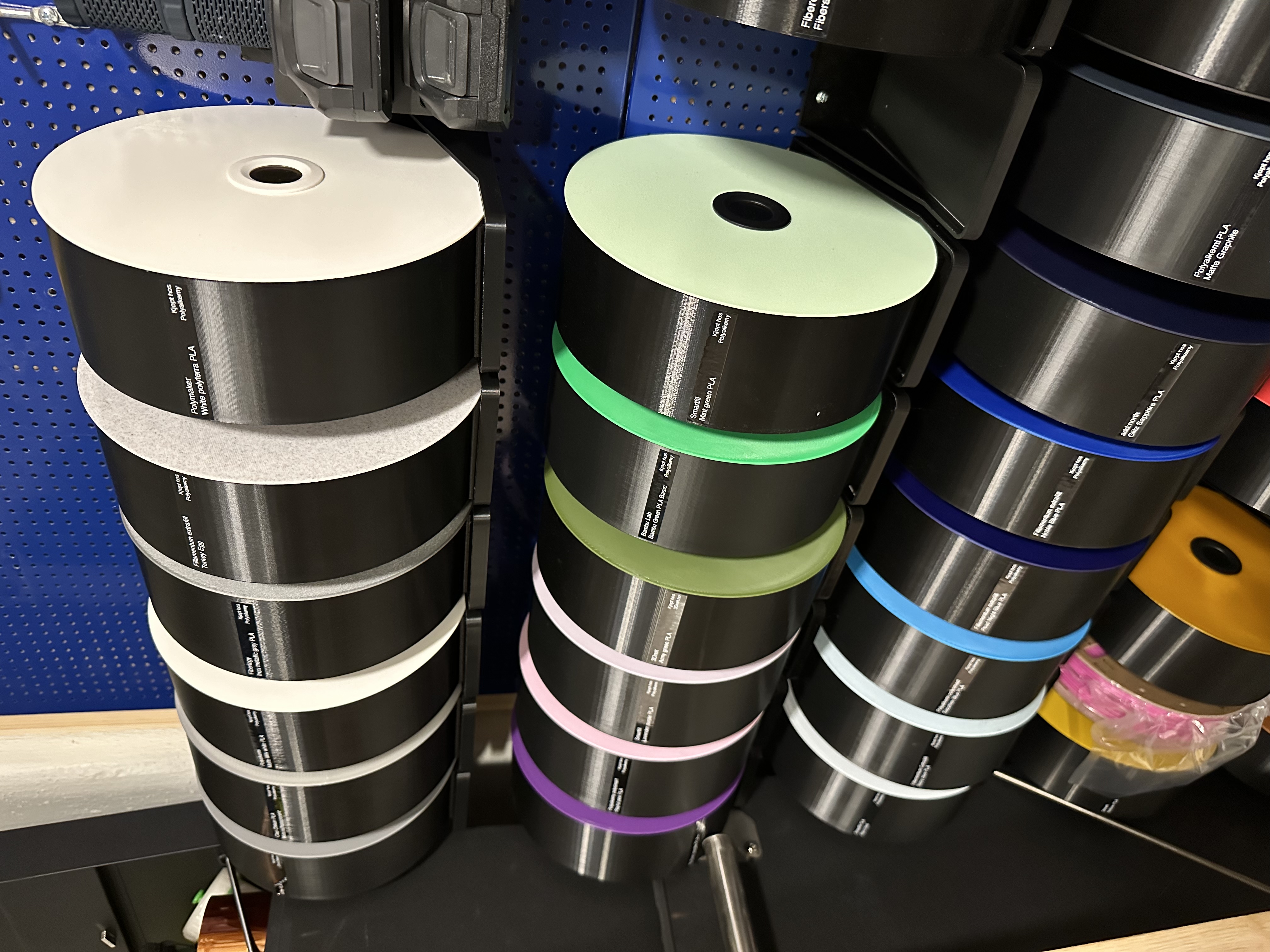 Round filament box for spools