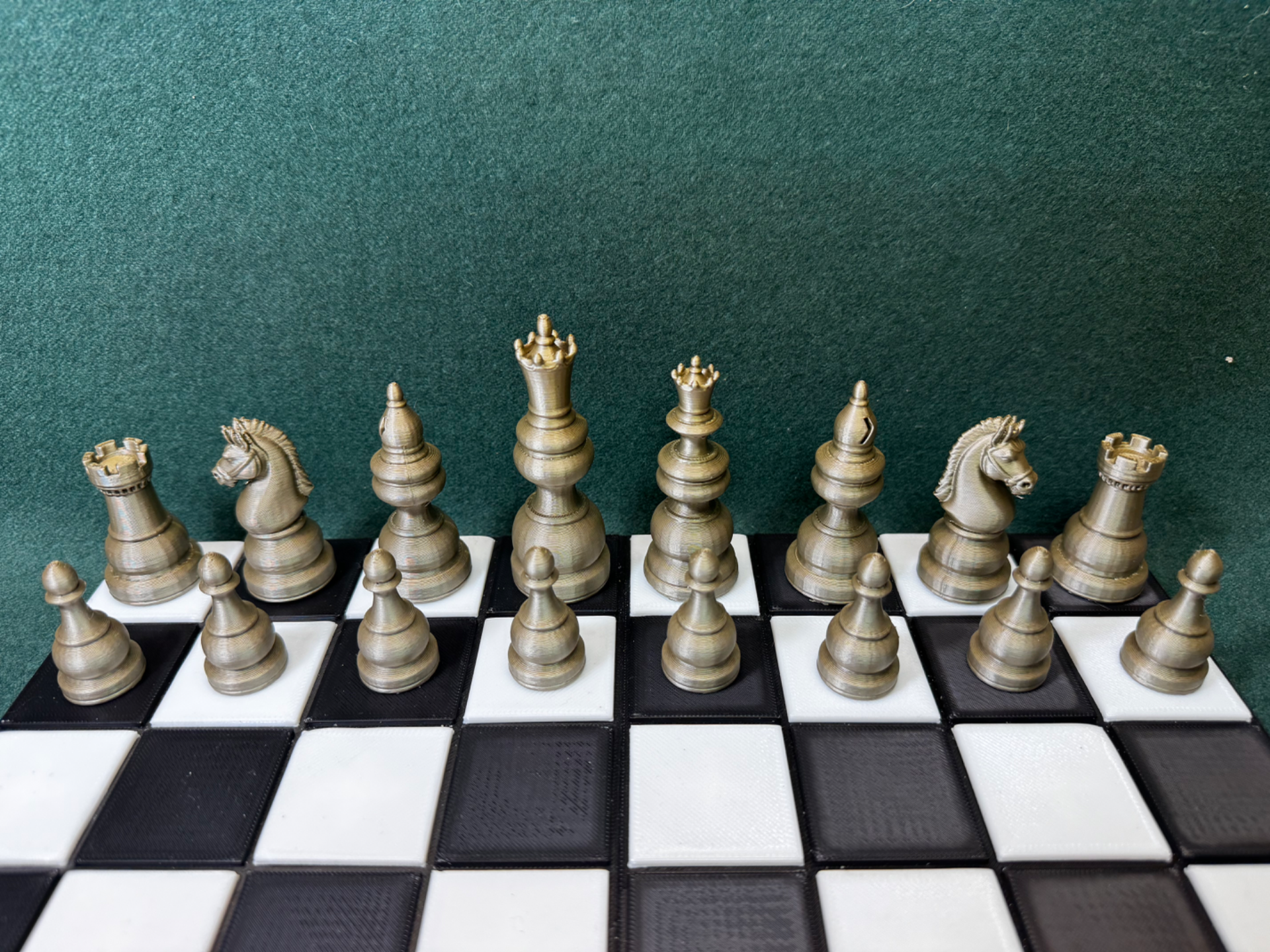 Faux Oak Chess Set