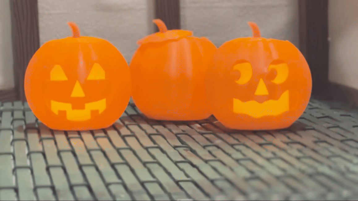 CARVED HALLOWEEN PUMPKIN, BLANK AND GOOFY FACE