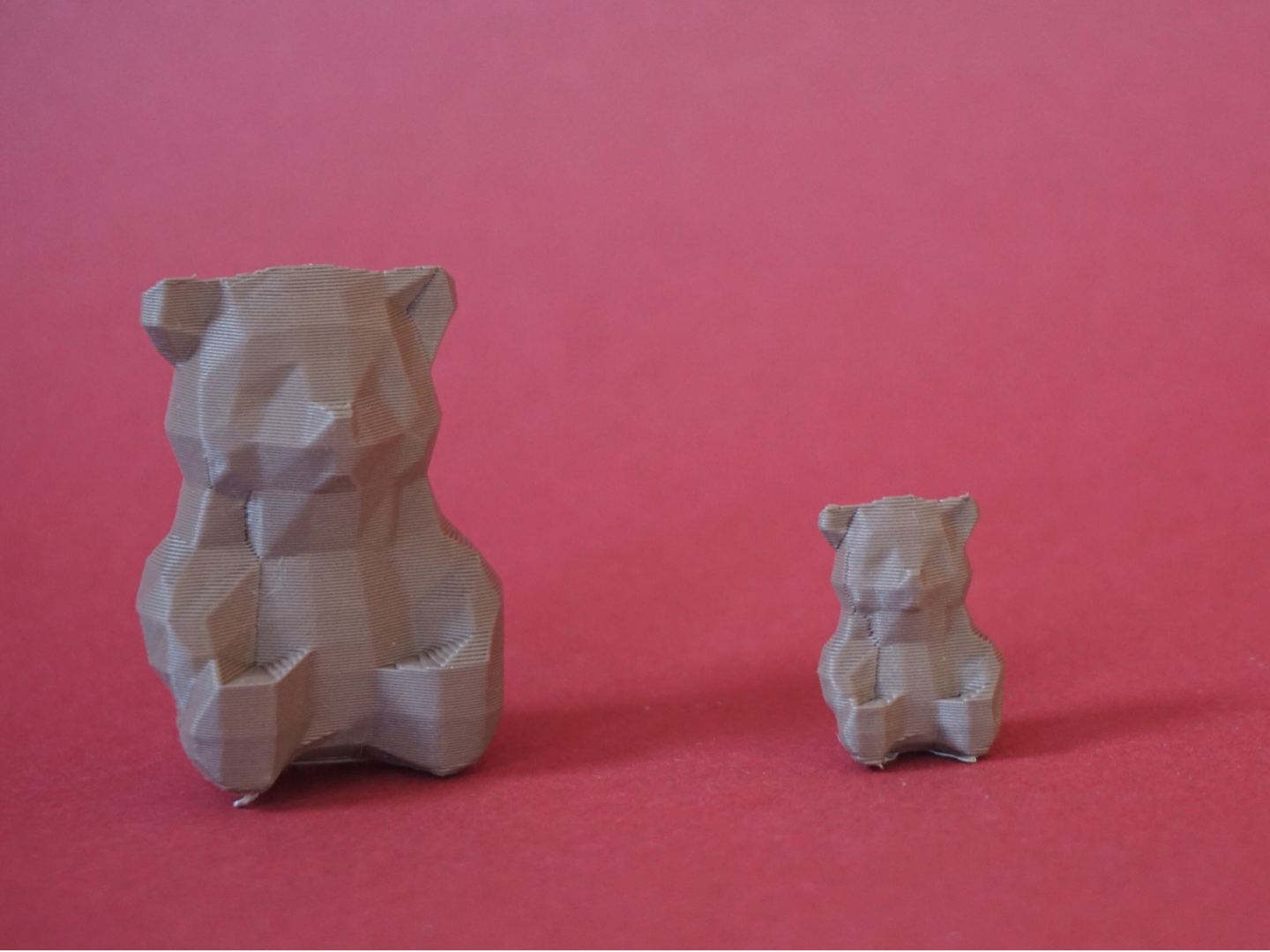 low poly bear sitting (different sizes)
