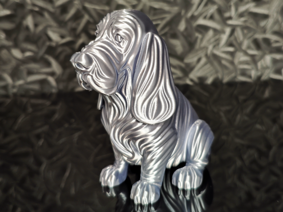 Modern Basset Hound Sculpture - low support