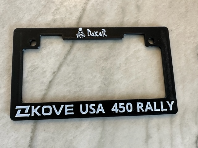 Utah Motorcycle plate frame Kove USA 450 Rally