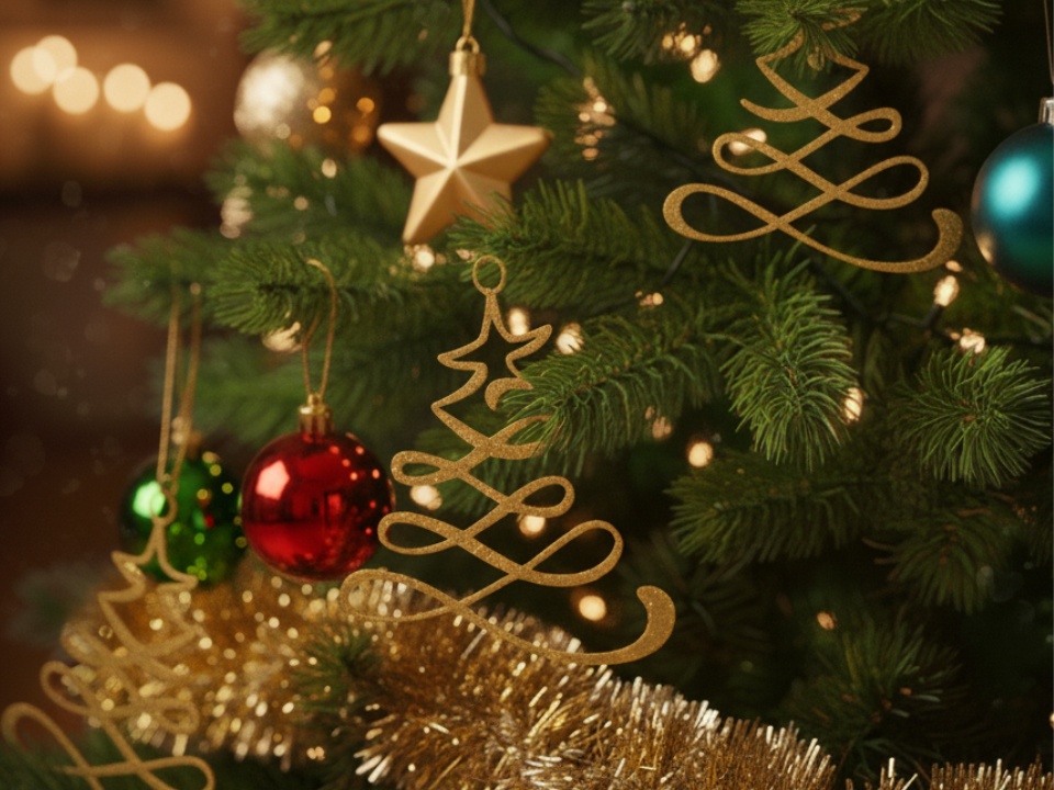 Golden Swirl Christmas Tree Ornament