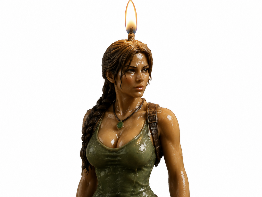 Lara Croft Kerze