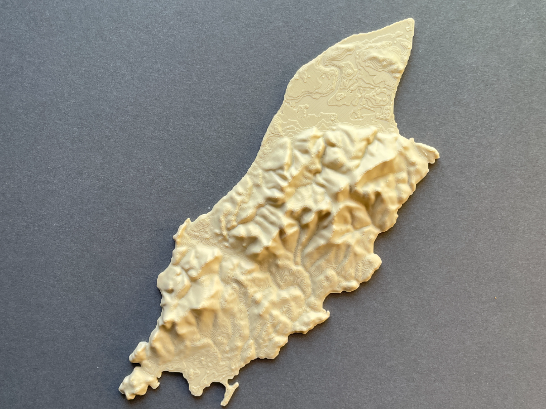 Isle of Man topography model Mannin Ellan Vannin