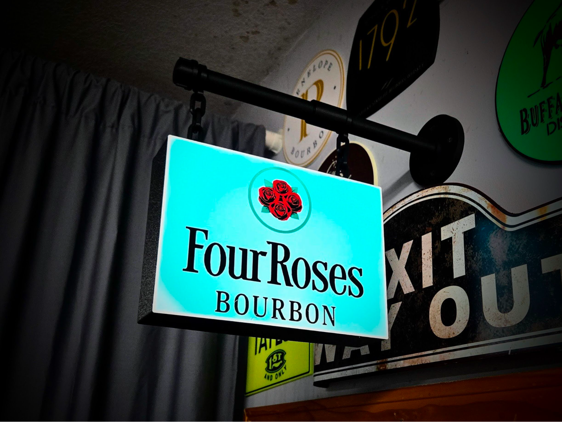 FOUR ROSES ~ 2-Sided Hanging Pub Style Lightbox
