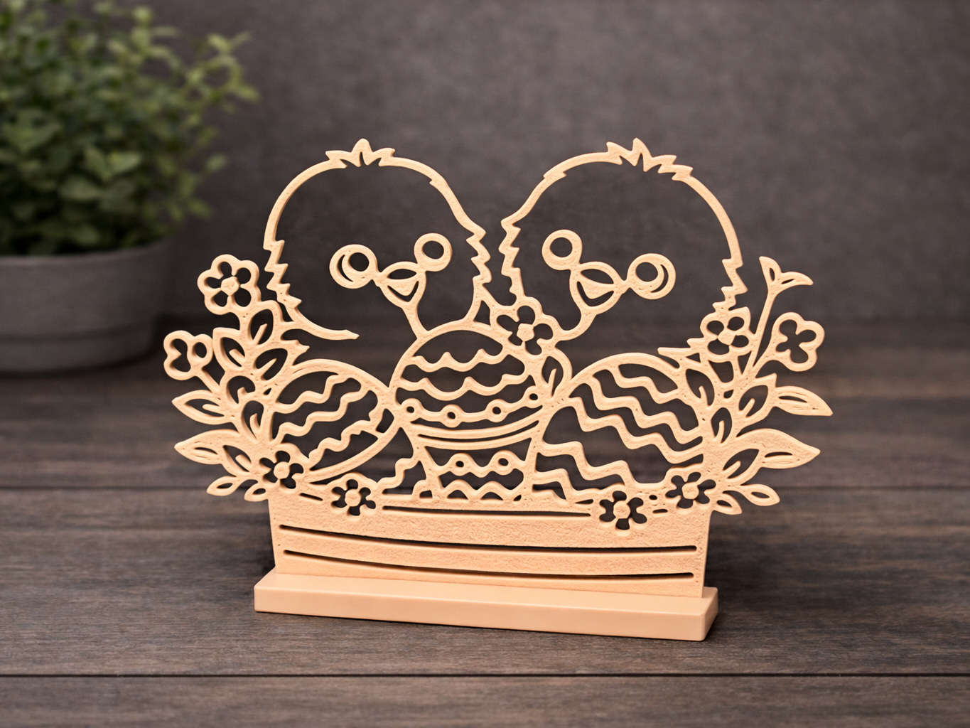 Easter Chicks with Pattern Eggs – Decorative Stand
