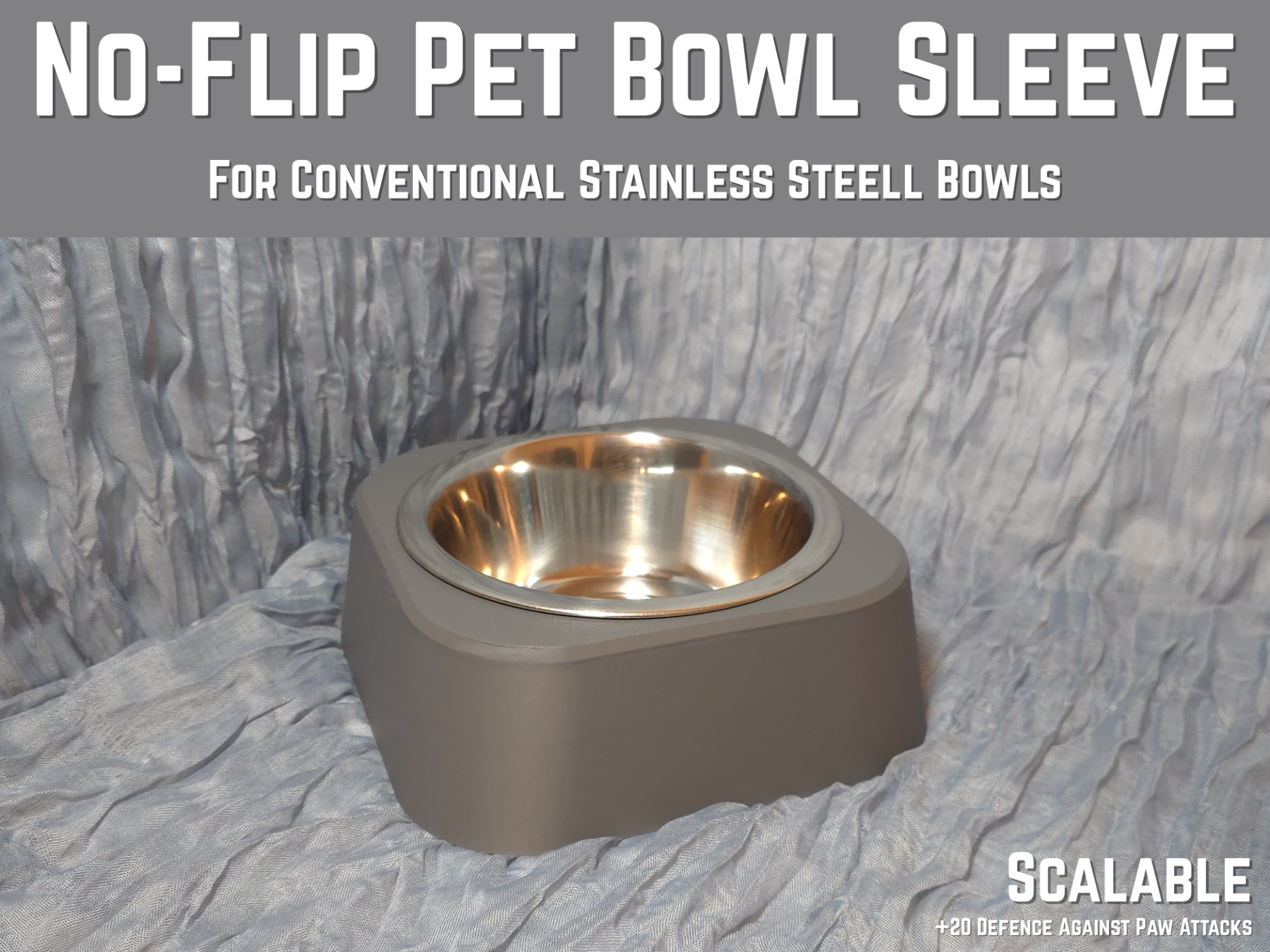 No-Flip Pet Bowl Sleeve
