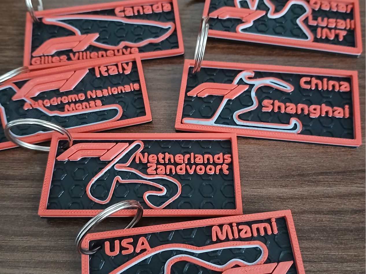 Formula 1 Race Track keyrings