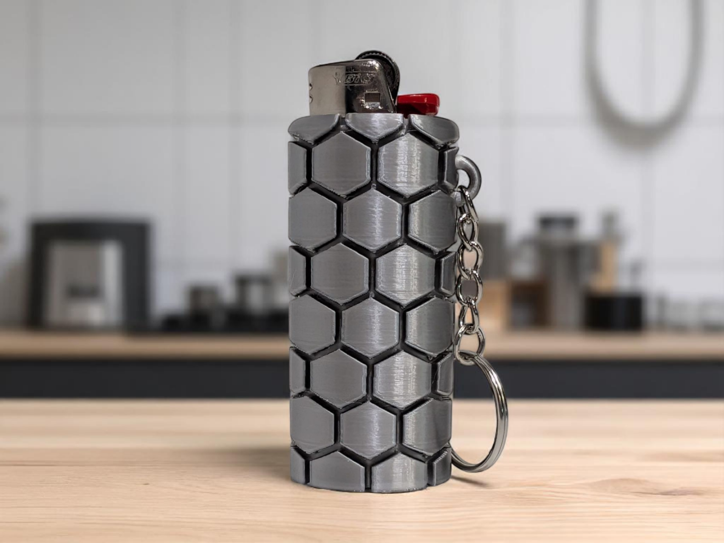 Honeycomb Lighter Case Keychain