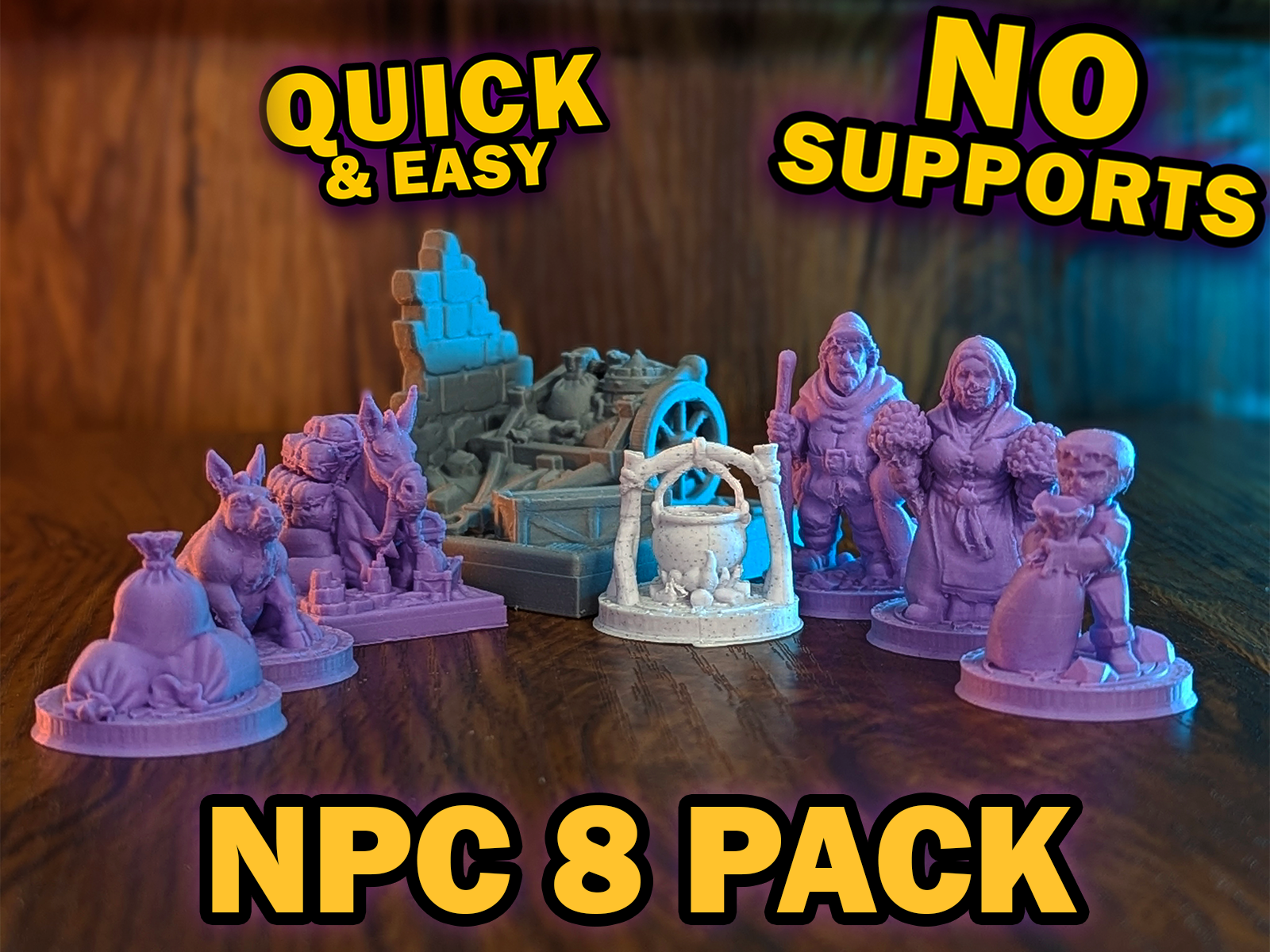 Medieval Traveller Pack- 8 Supportless NPC Minis