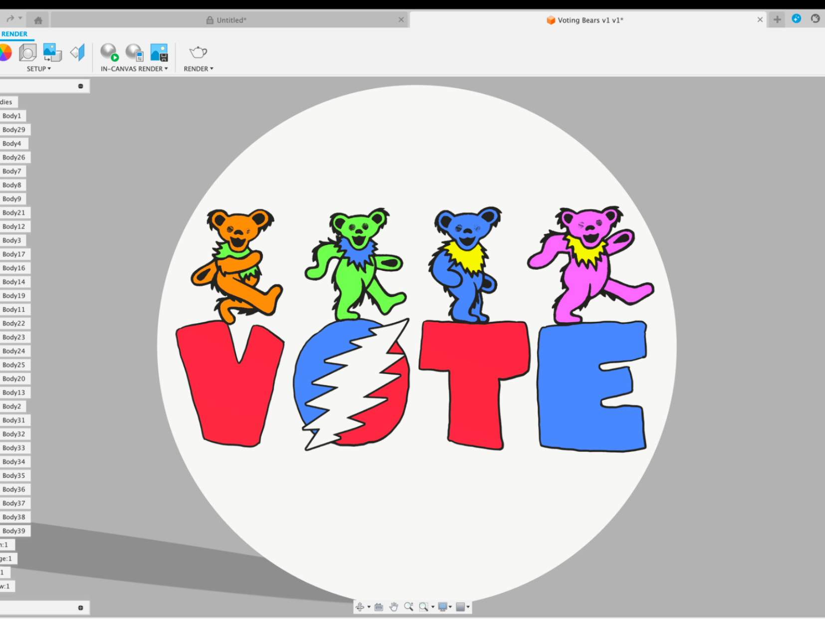 Grateful Dead Voting Bears Coaster