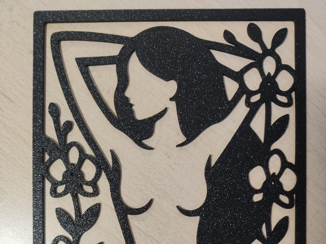 Girl silhouette with orchid flowers