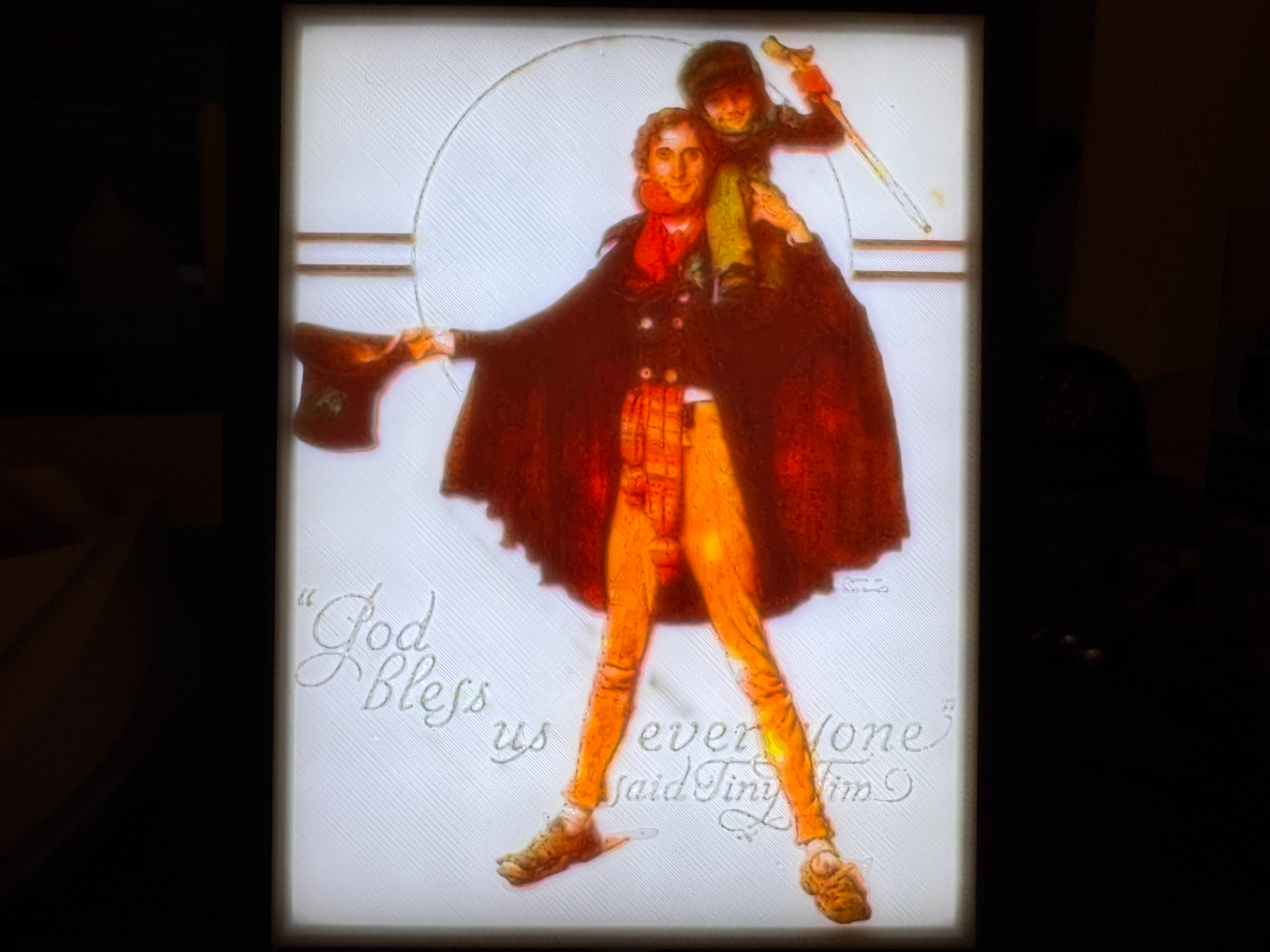"God Bless Us, Everyone" - Dickens Lithophane