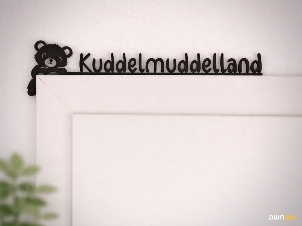Kuddelmuddelland | Türrahmen Schild