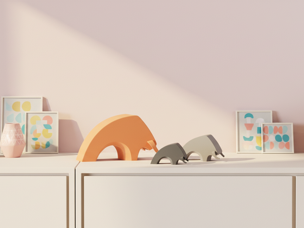 Minimalist Bull Figure. Animal Statue