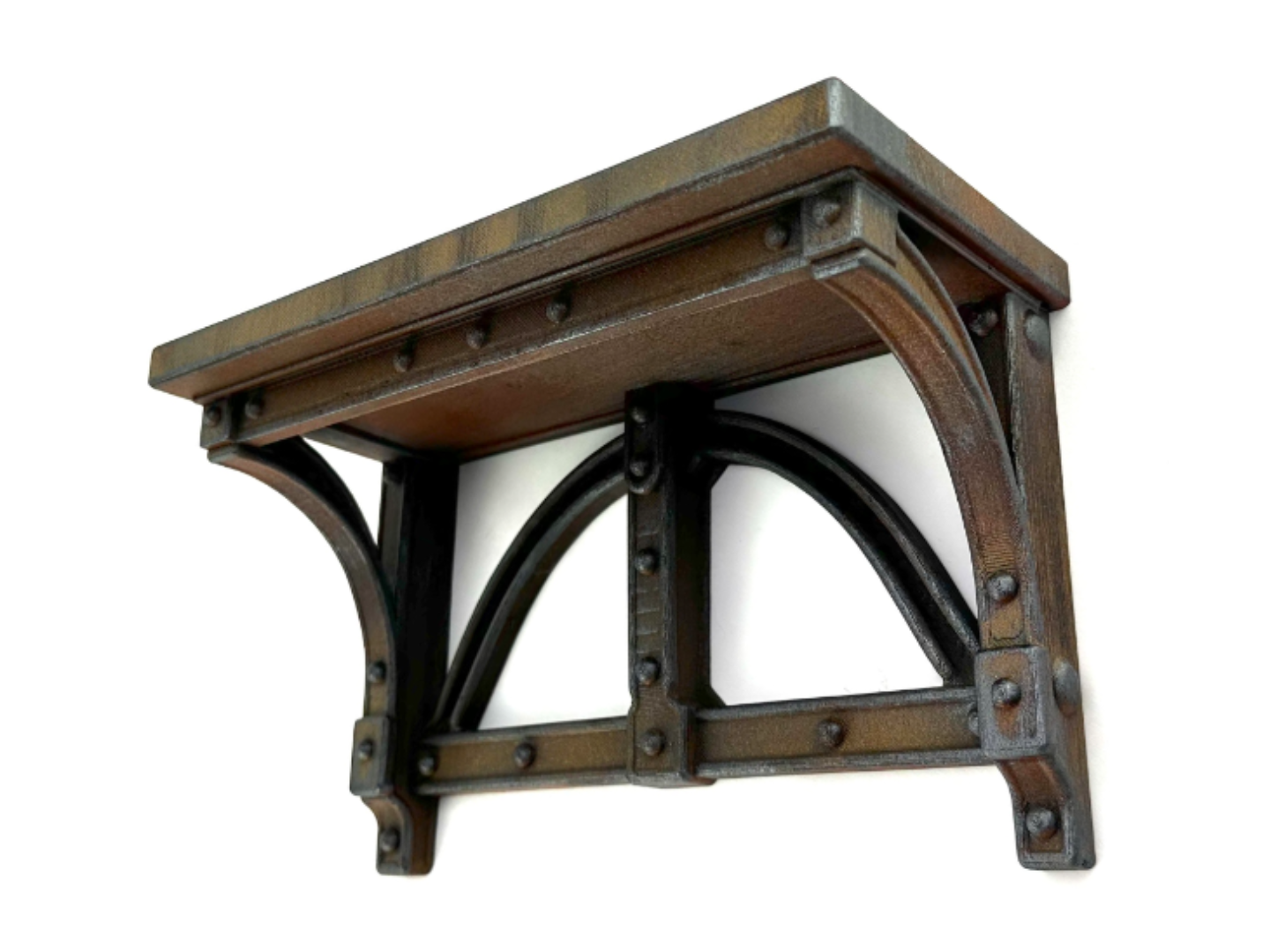 Industrial style metal look wall mounted shelf