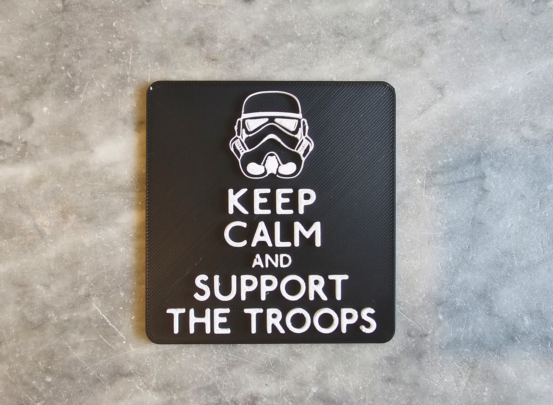 Keep calm & support troops sign