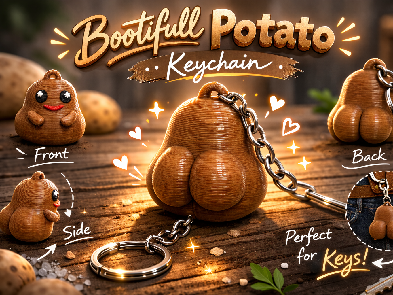 Bootiful Potato Keychain
