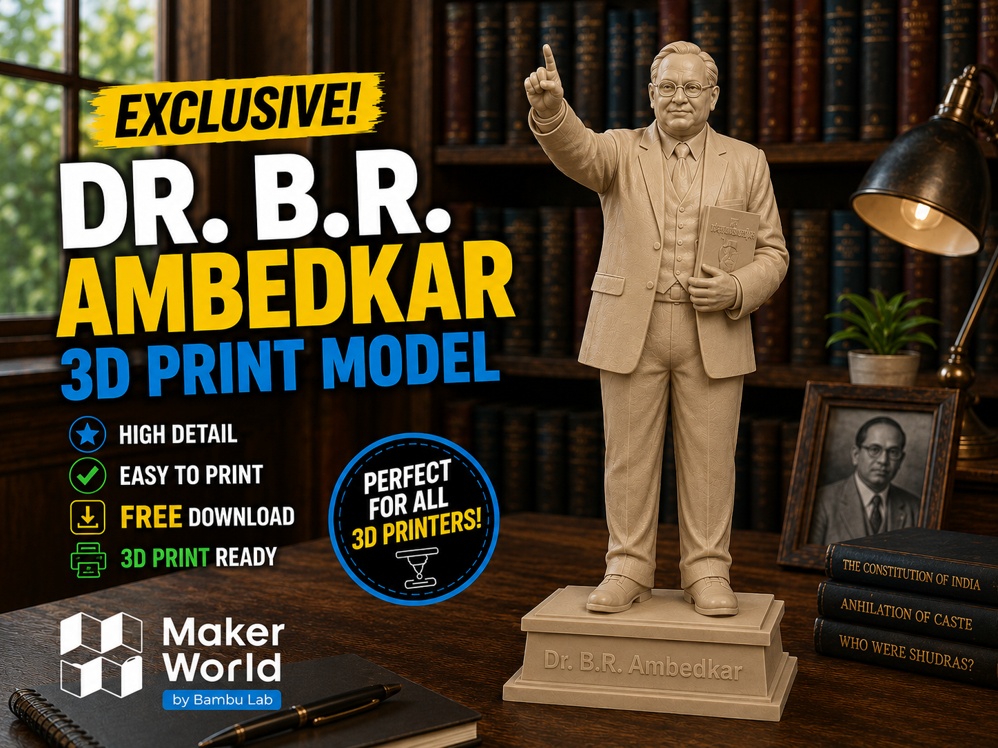 Dr. B.R. Ambedkar – 3D Print Statue