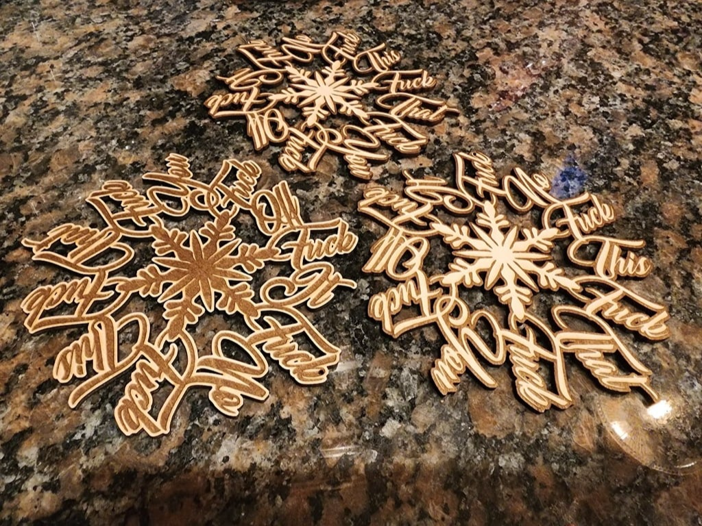 FuckFlake FuckIt Snowflake Ornament